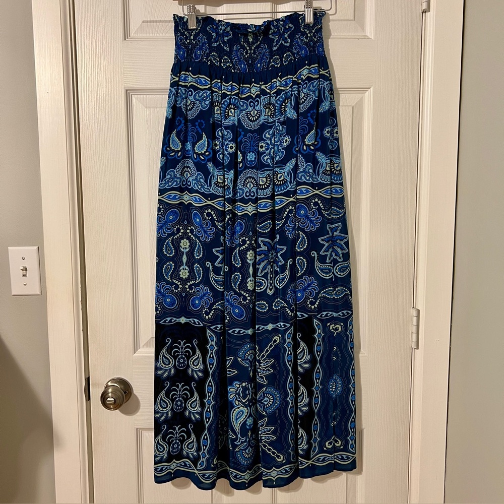 NWT Farm Rio Blue Maxi Skirt - S